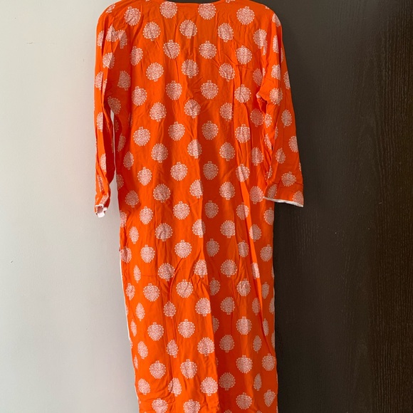 Orange Kurti with beautiful thread work - Picture 2 of 4